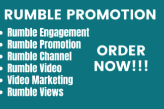 do organic rumble video promotion rumble channel, rumble followers views