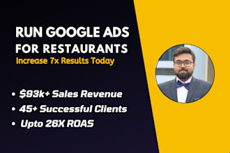 setup manage ROI driven google ads campaign for restaurants