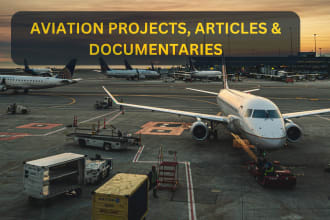 write aviation articles, projects and documentaries
