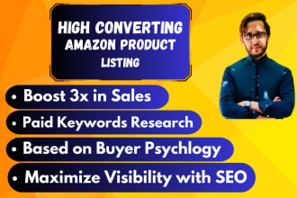 listing copywriting, listing optimization and keywords research with SEO