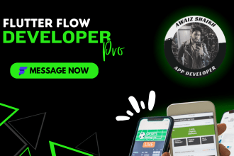 develop no code mobile and web apps with  flutter flow