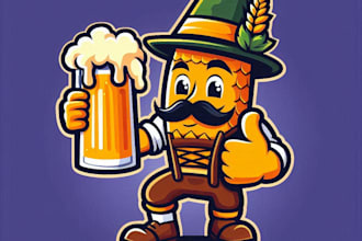 do mascot oktoberfest beer logo design 10 hours