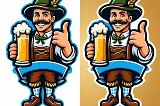 do mascot oktoberfest beer logo design 2 day