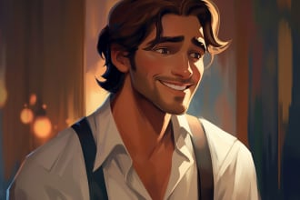 portrait illustration in disney style