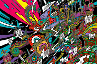 do illustration expressionism art, graffiti, abstract