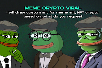 draw custom art for meme art and nft crypto