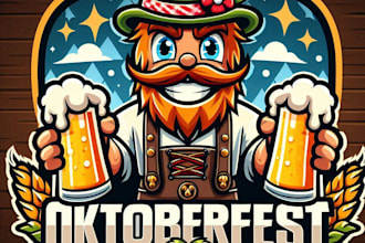 do mascot oktoberfest  beer logo design 23 hours