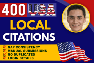 do 400 local USA citations directory submission for local SEO