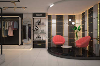 do restaurant interior design, cafe, gym, bathroom, kitchen, shops 3d design