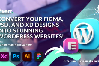 convert xd, sketch, PSD, figma to wordpress elementor