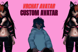 create edit anime nsfw vrchat 3d vtuber vr character toggle in unity for oc pc