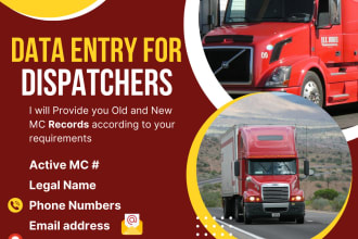 do data entry for truck dispatchers