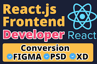 be your react js frontend developer, first order free