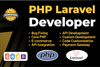 develop website and admin panel in laravel php