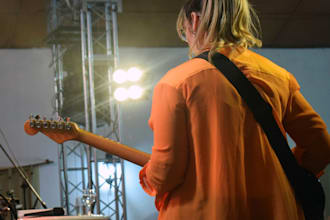 acoustic and electric guitars