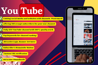 create and setup youtube channel with full SEO in 24 hours