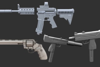 model a 3d weapon 3d gun for games 3d game asset for you