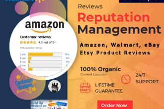 do ecommerce reputation management amazon, walmart, ebay, etsy store and product
