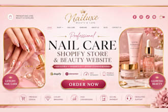 design nail care website pedicure manicure message beauty toenail shopify store