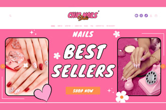 design nail care website pedicure manicure message beauty toenail shopify store