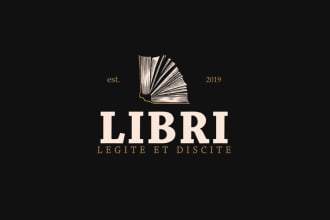 create crest open book logo design