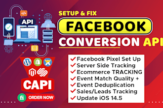 setup facebook pixel conversion API, fix meta pixel, server side tracking by GTM
