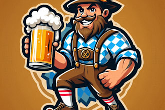 do mascot oktoberfest beer logo design