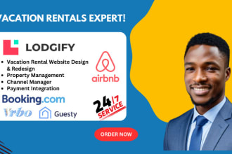 design, list and setup airbnb booking com vrbo expedia lodgify hostaway guesty