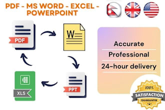 retype any document, handwritten text, images to ms word or excel