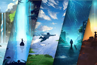 paint landscape concept background illustration art