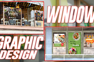 create outstanding window graphics shopfront or storefront panel design