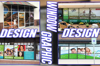 design creative shopfront or storefront window graphics