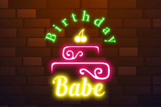 create a unique and professional neon logo for any business