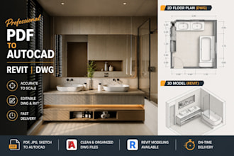 edraw floor plans from PDF to autocad dwg or revit rvt