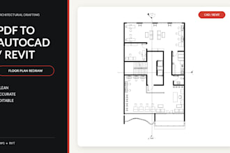redraw floor plans from PDF to autocad dwg or revit