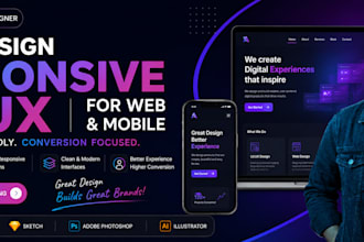 design a responsive UI UX design for a mobile and web