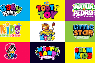 create playful fun and colorful logo for kids, baby brands, and youtube channel