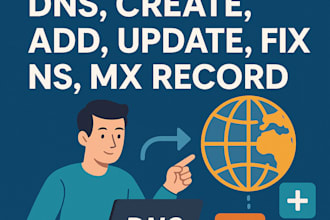 manage your dns, create, add, update, fix ns, mx record, spf
