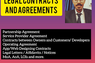 expertly draft legal contracts and agreements