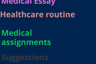 write a medical report, essay, research, and suggestion