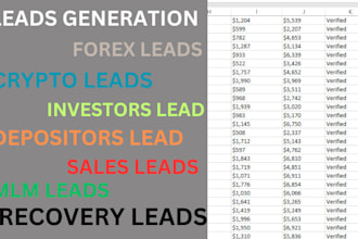 offer forex lead, crypto lead, coinbase lead, binance lead, bank lead email list