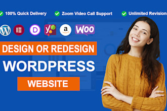 redesign, design, clone, fix, build or rebuild wordpress website