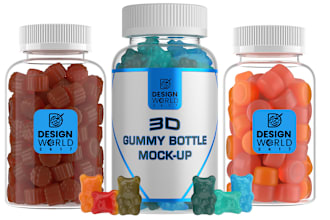 design 3d gummy bottle mockup render for your amazon product