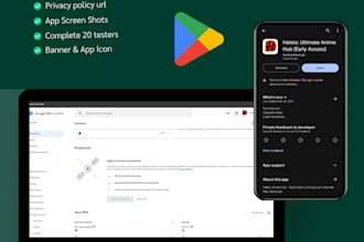 publish the android app on the google play store with 20 tester
