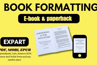 professionally format your kindle ebook and KDP print ready book layout