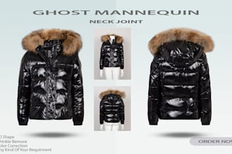 do ghost mannequin ll neck joint ll wrinkle remove in adobe photoshop