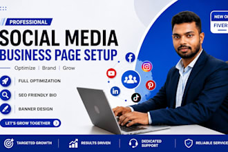 create social media accounts and set up business pages