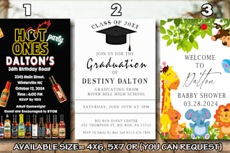 create invitation digital download design cards