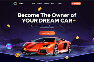 design raffle website, giveaway and competition website