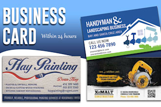 professional business card for construction, remodeling, plumbing, roofing